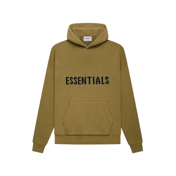 (XS) NWT $250 Fear of God Essentials Knit Pullover Hoodie in Amber - Picture 6 of 6